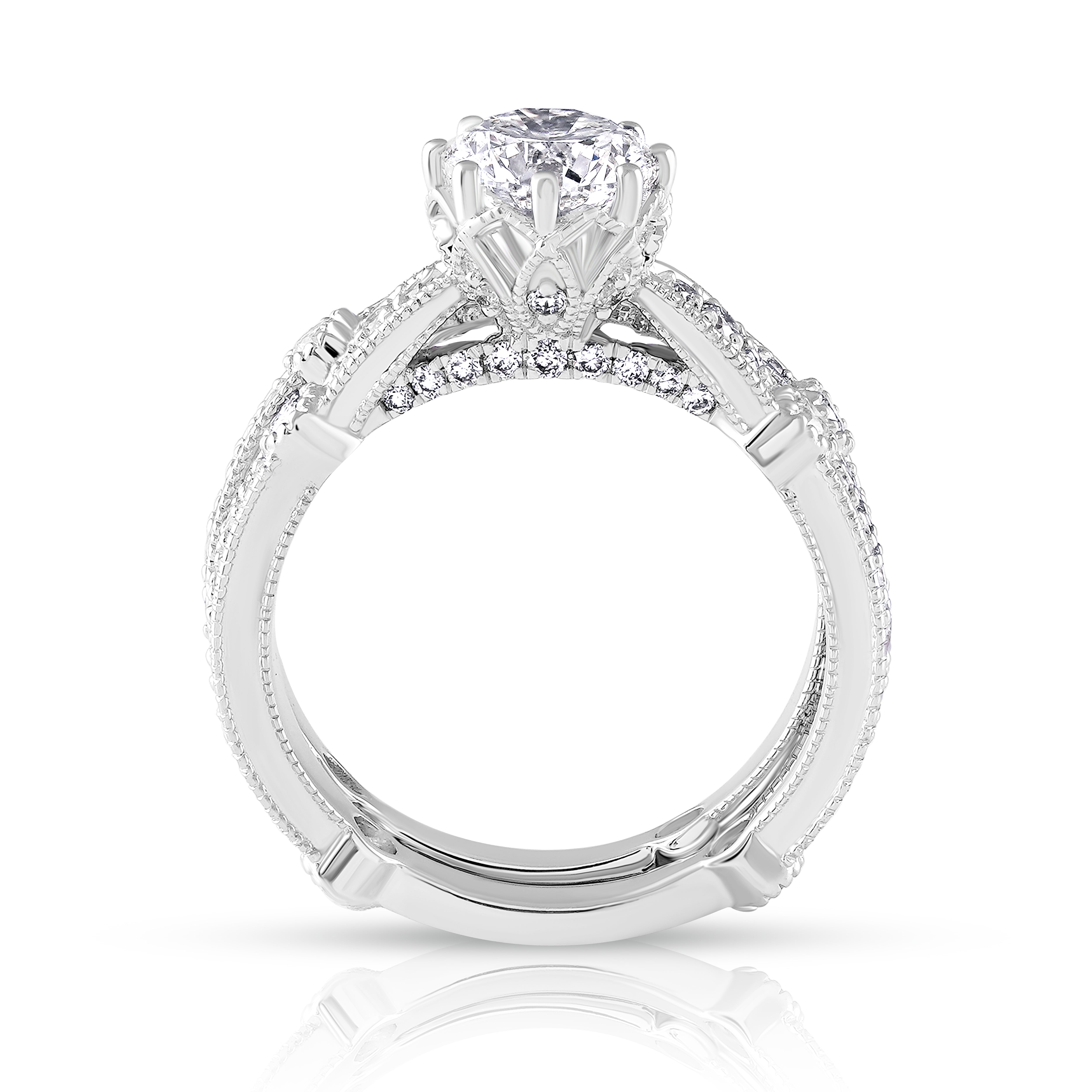 Crown Halo Solitaire Ring