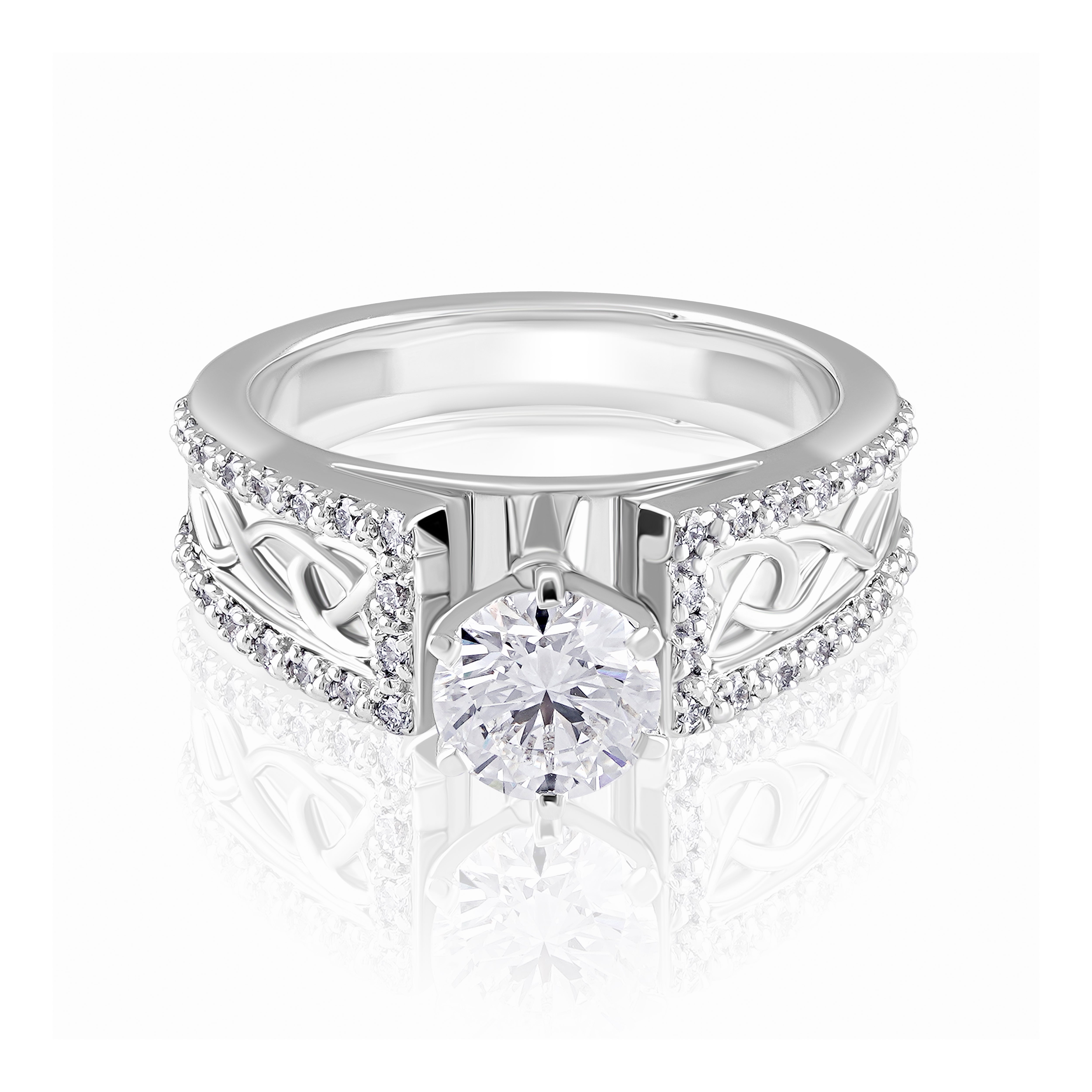 Ethereal Knot Solitaire Ring