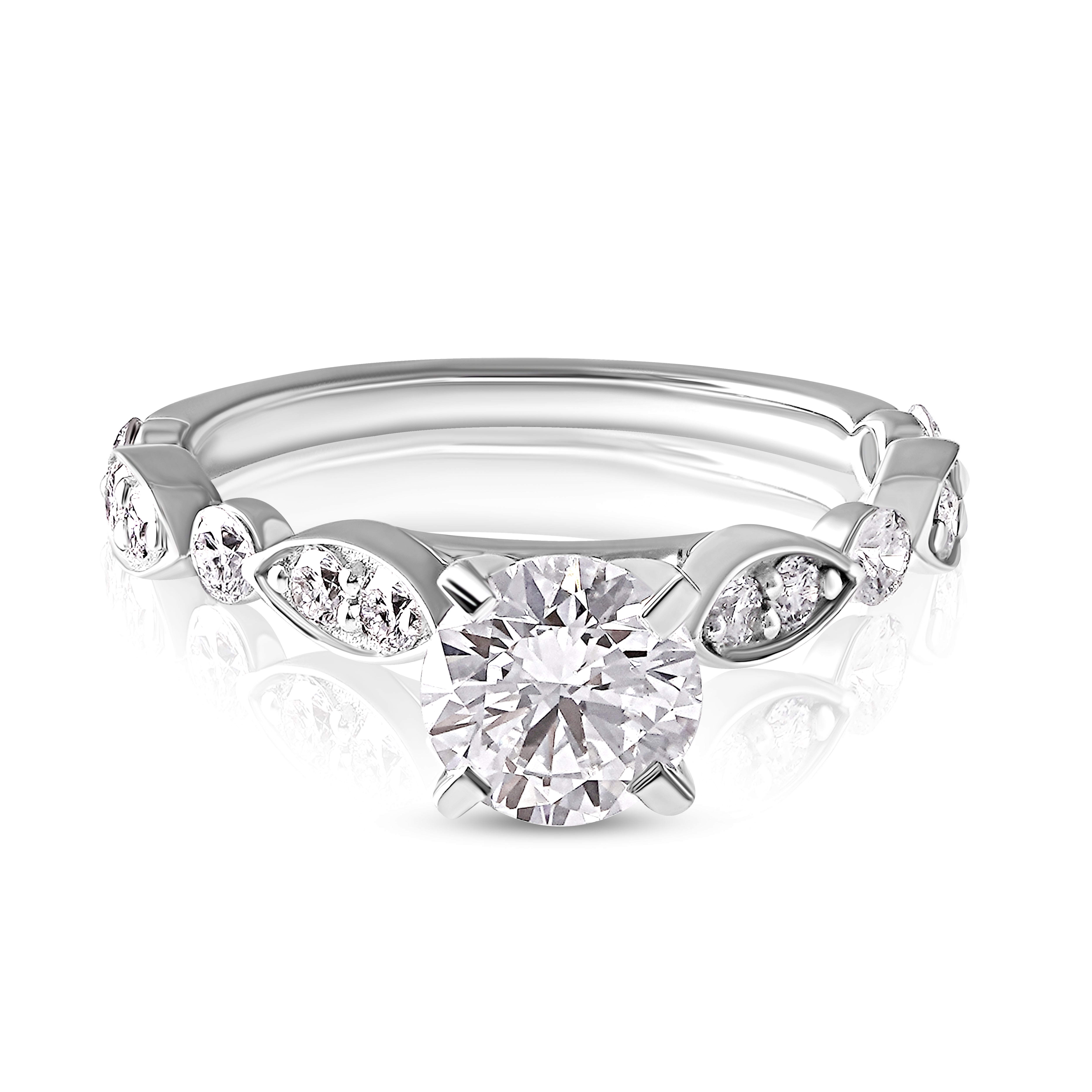 Twist Blossom Solitaire Ring