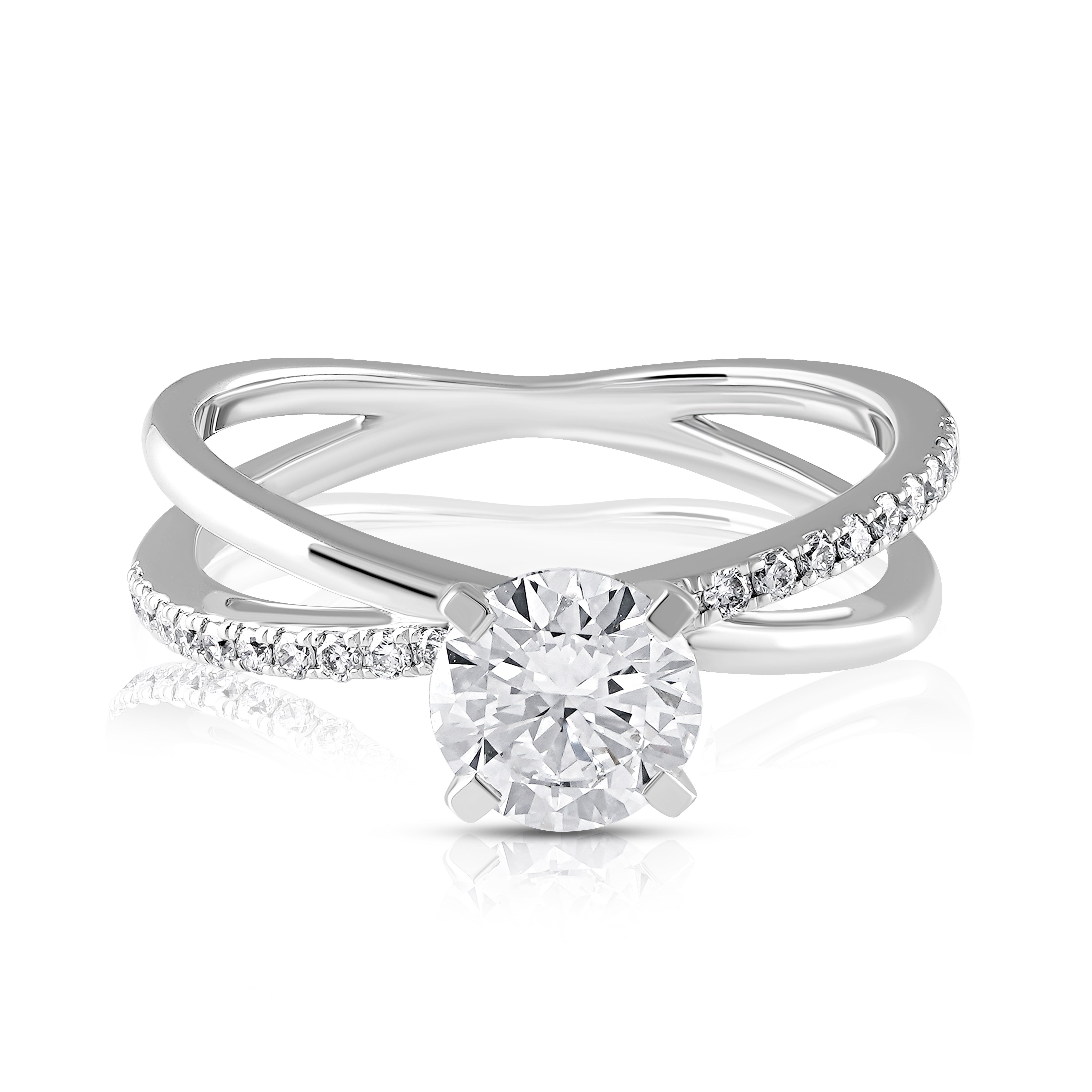 Whisper Cross Solitaire Ring