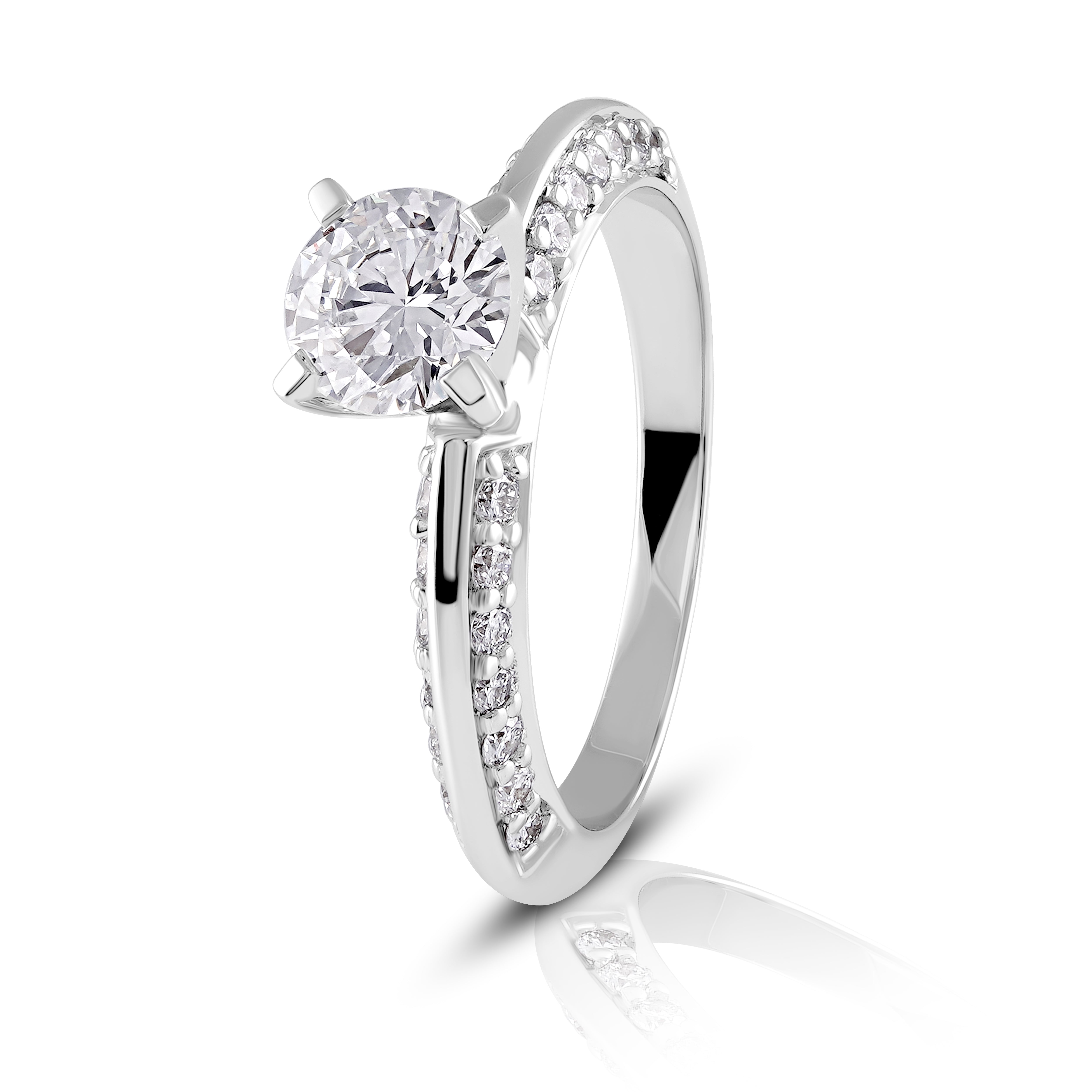 Glint Crest Solitaire Ring