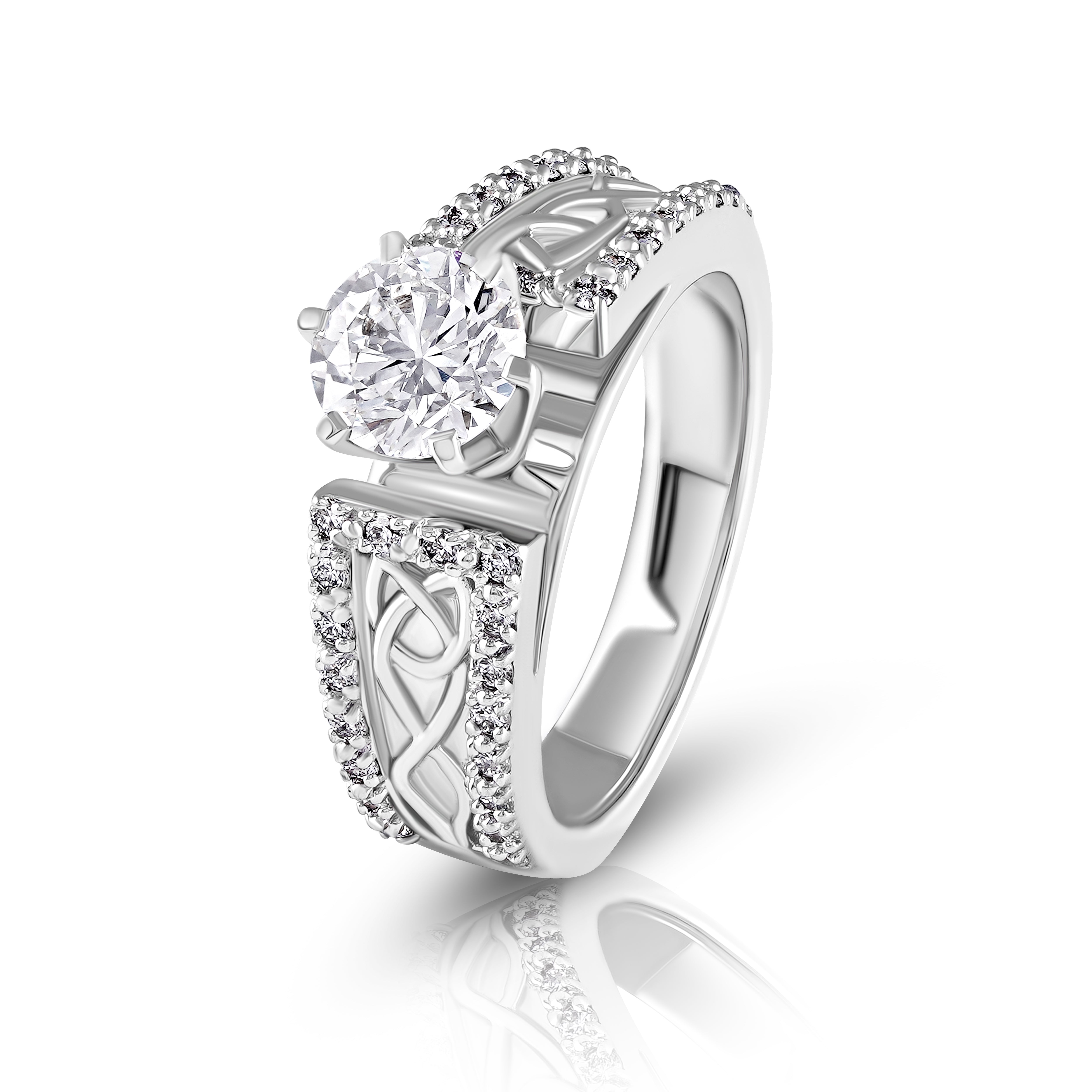 Ethereal Knot Solitaire Ring