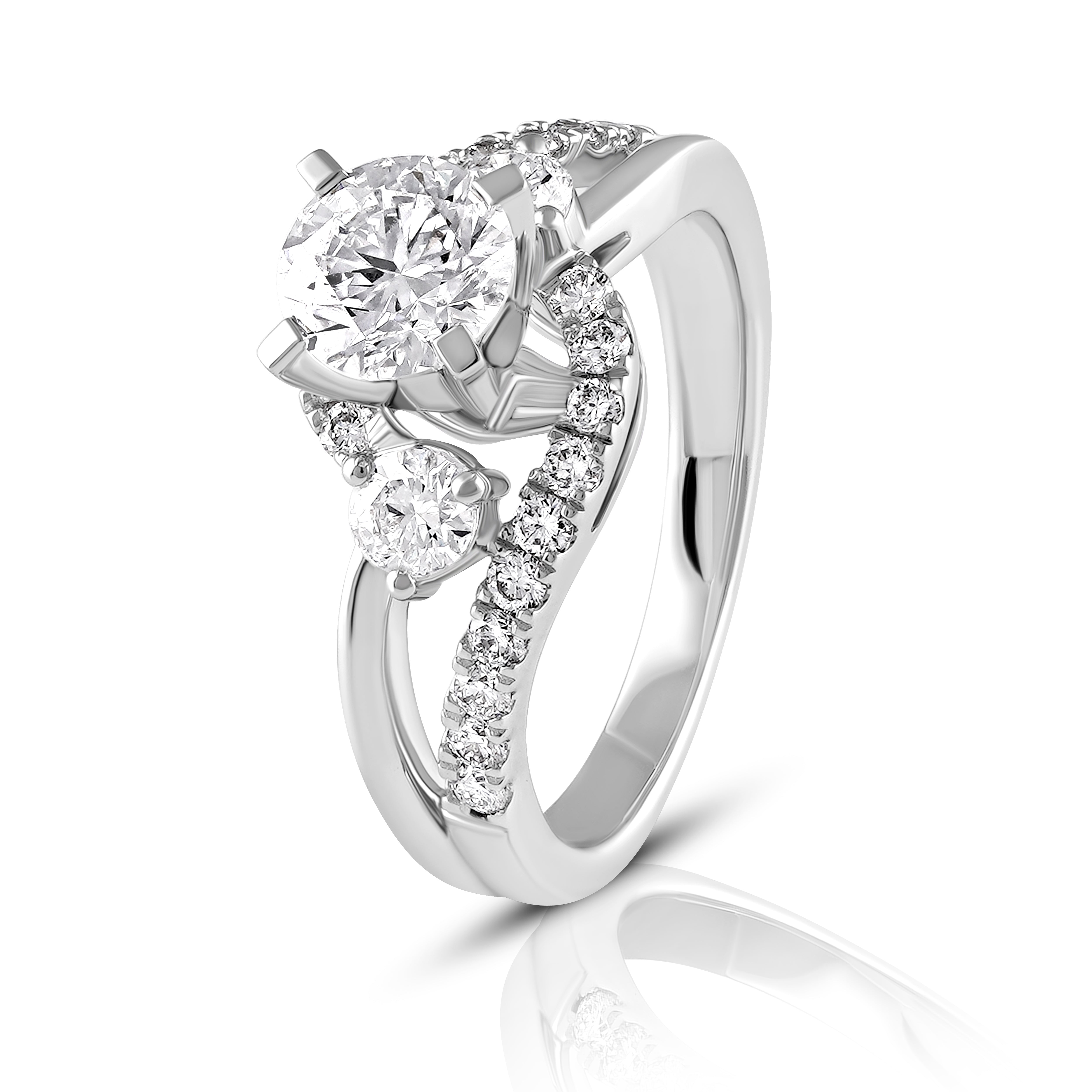 Aurora Spiral Solitaire Ring