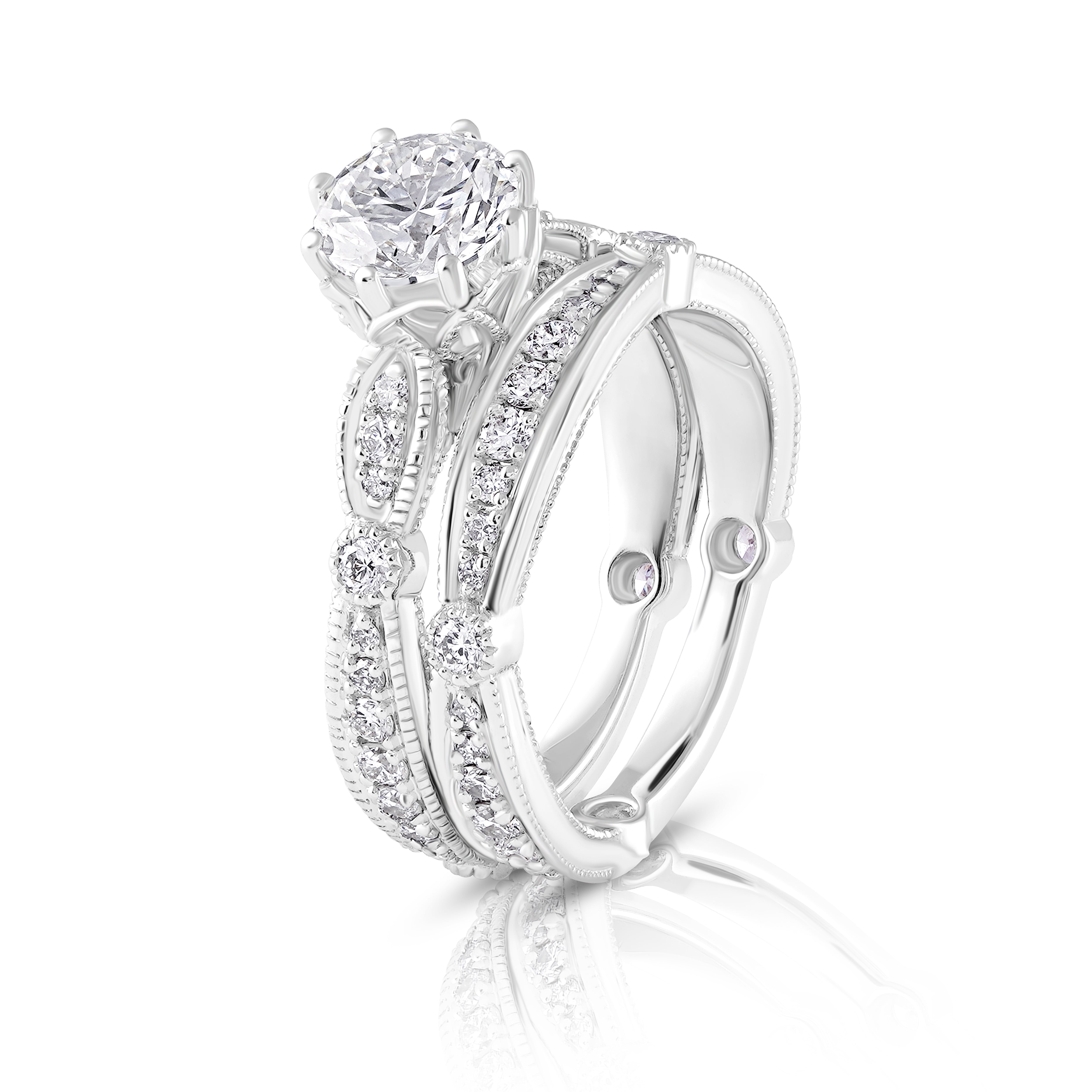 Crown Halo Solitaire Ring
