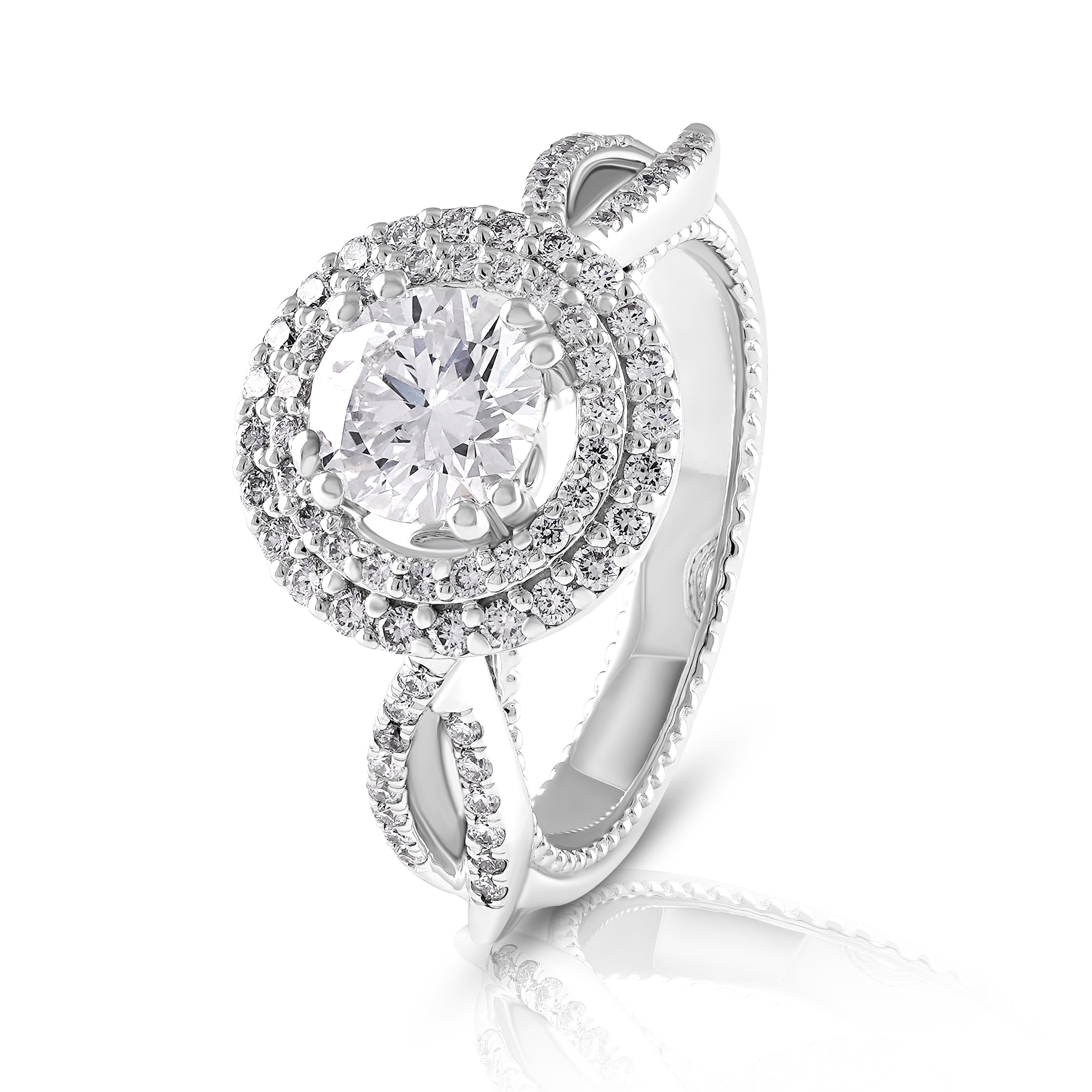 Halo Twist Solitaire Ring