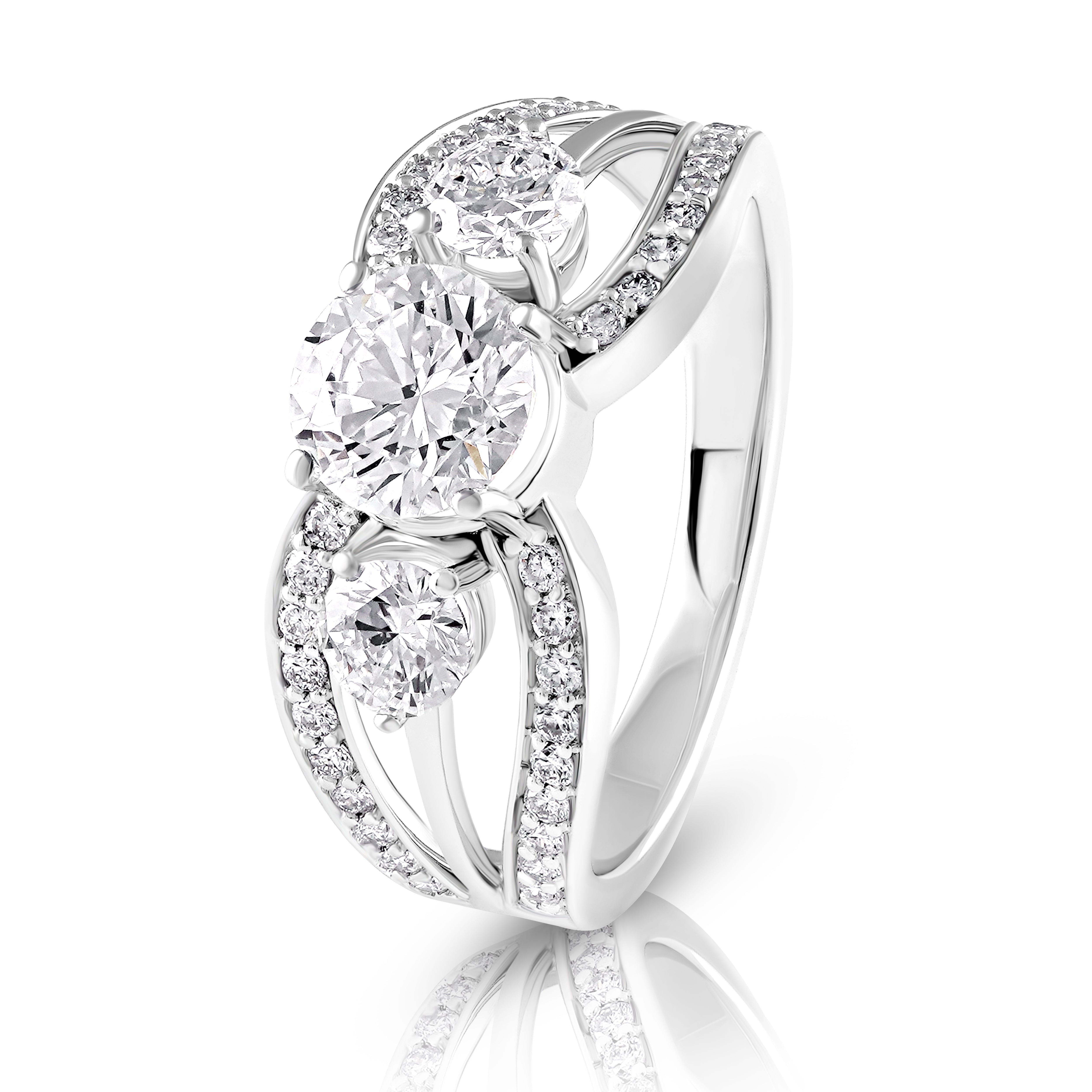Aurora Curve Solitaire Ring
