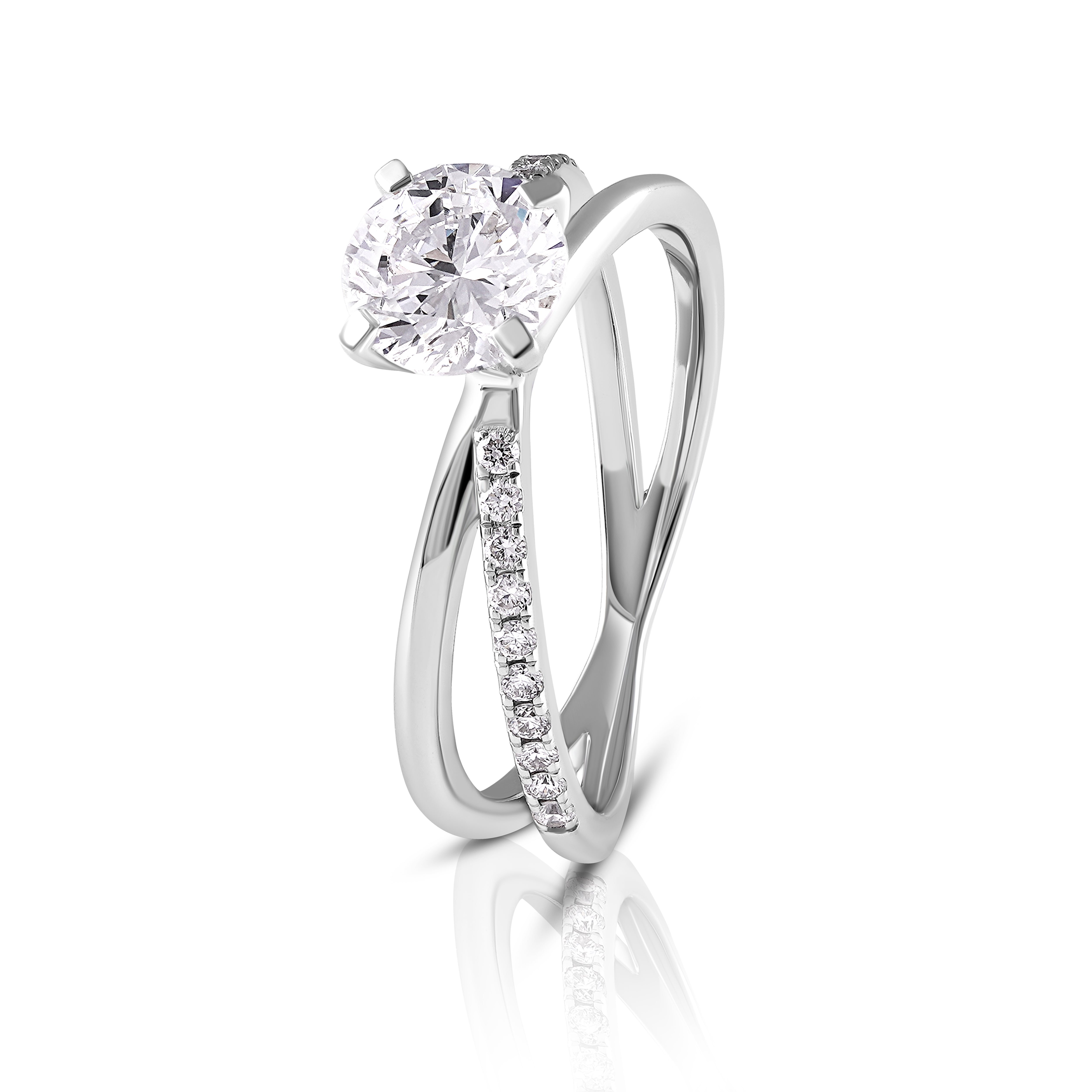 Whisper Cross Solitaire Ring