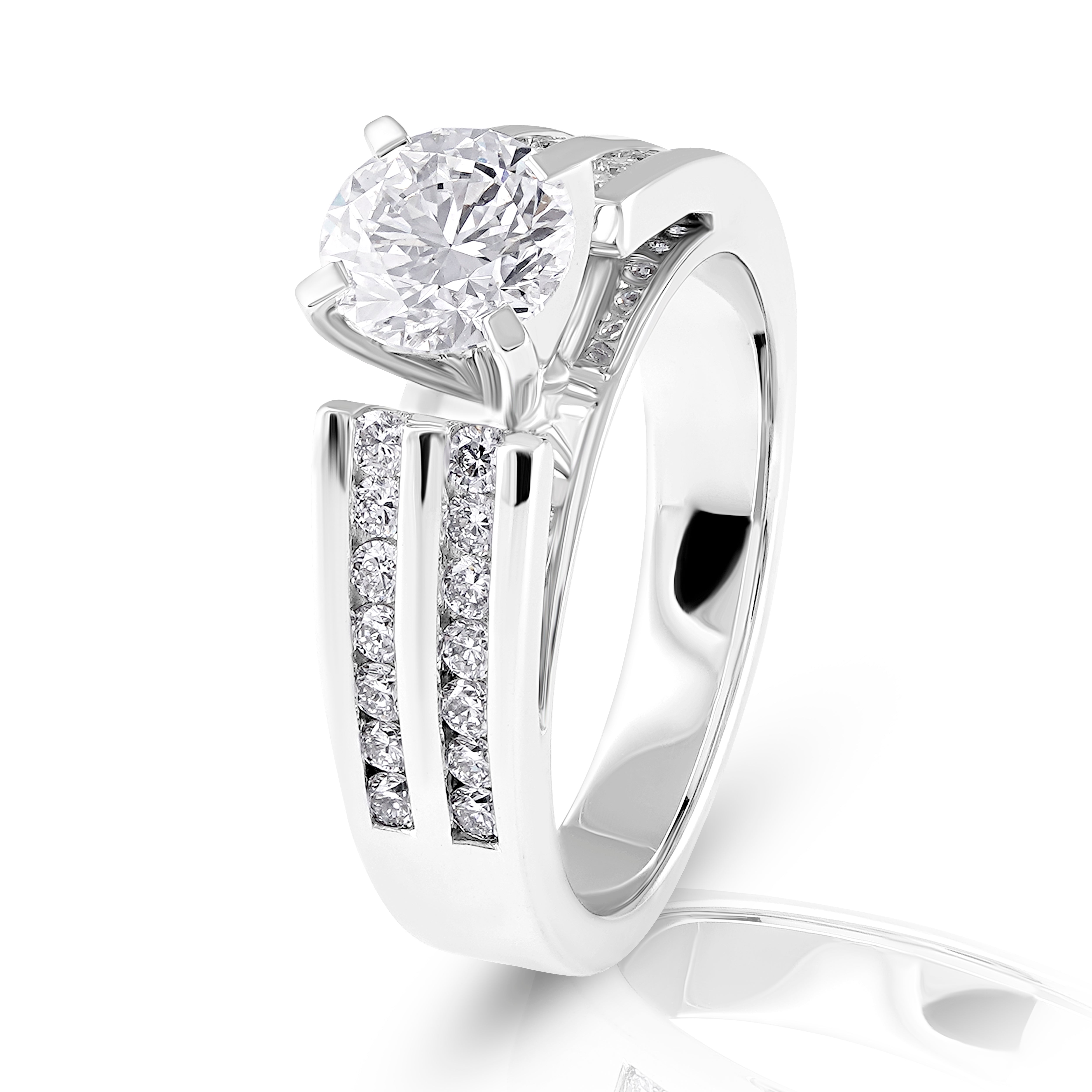 Crown Channel Solitaire Ring