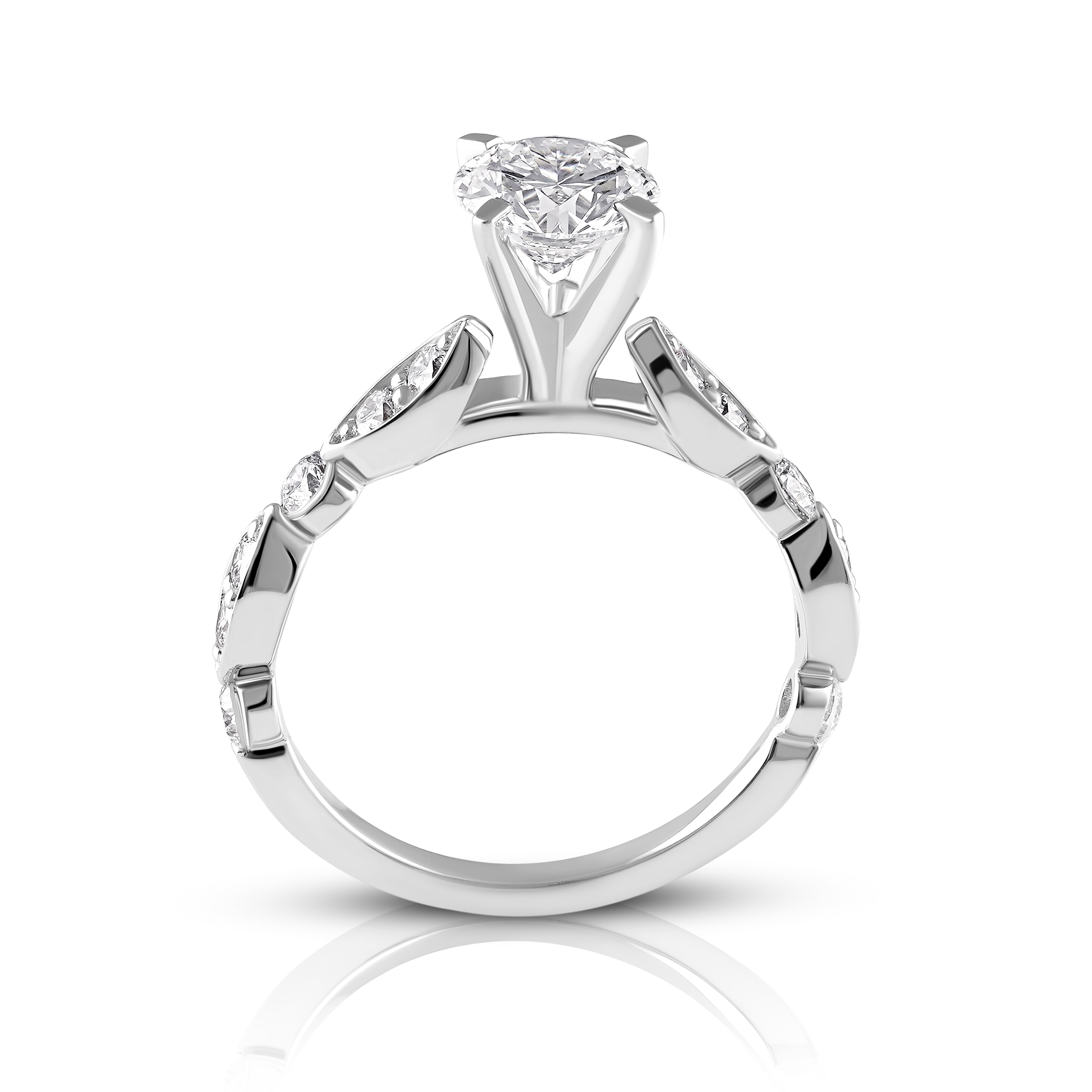 Twist Blossom Solitaire Ring