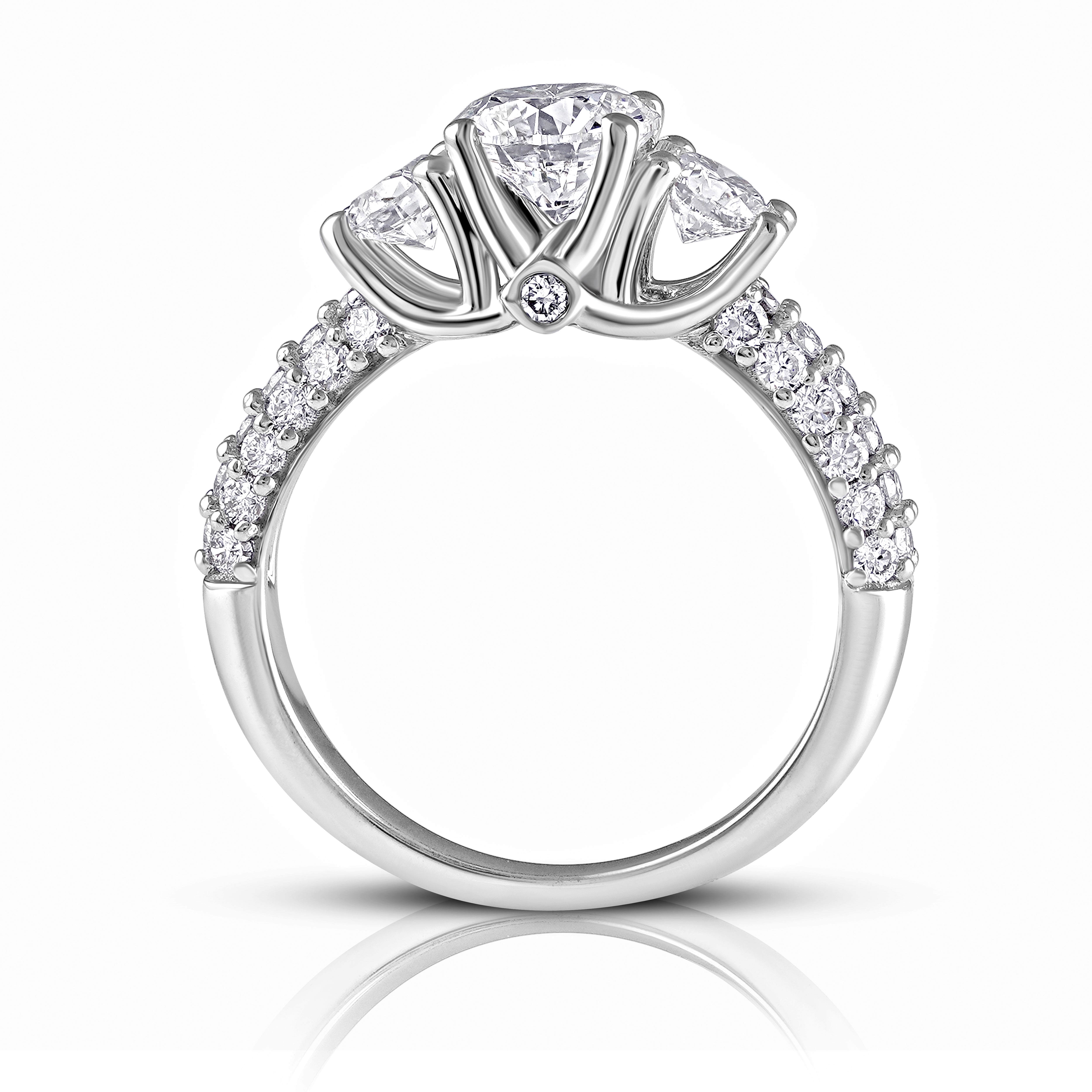 Crown Gleam Trio Solitaire Ring