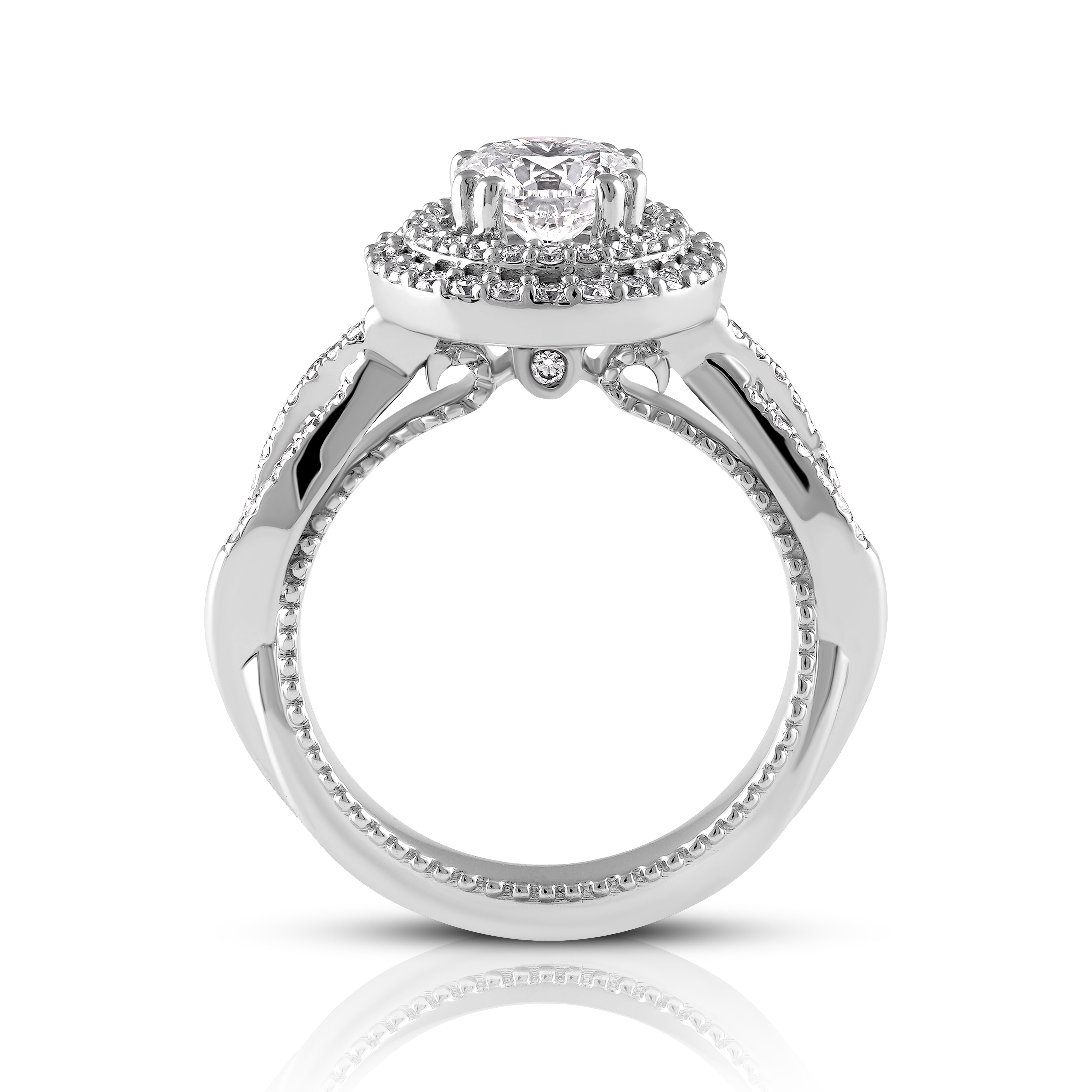 Halo Twist Solitaire Ring