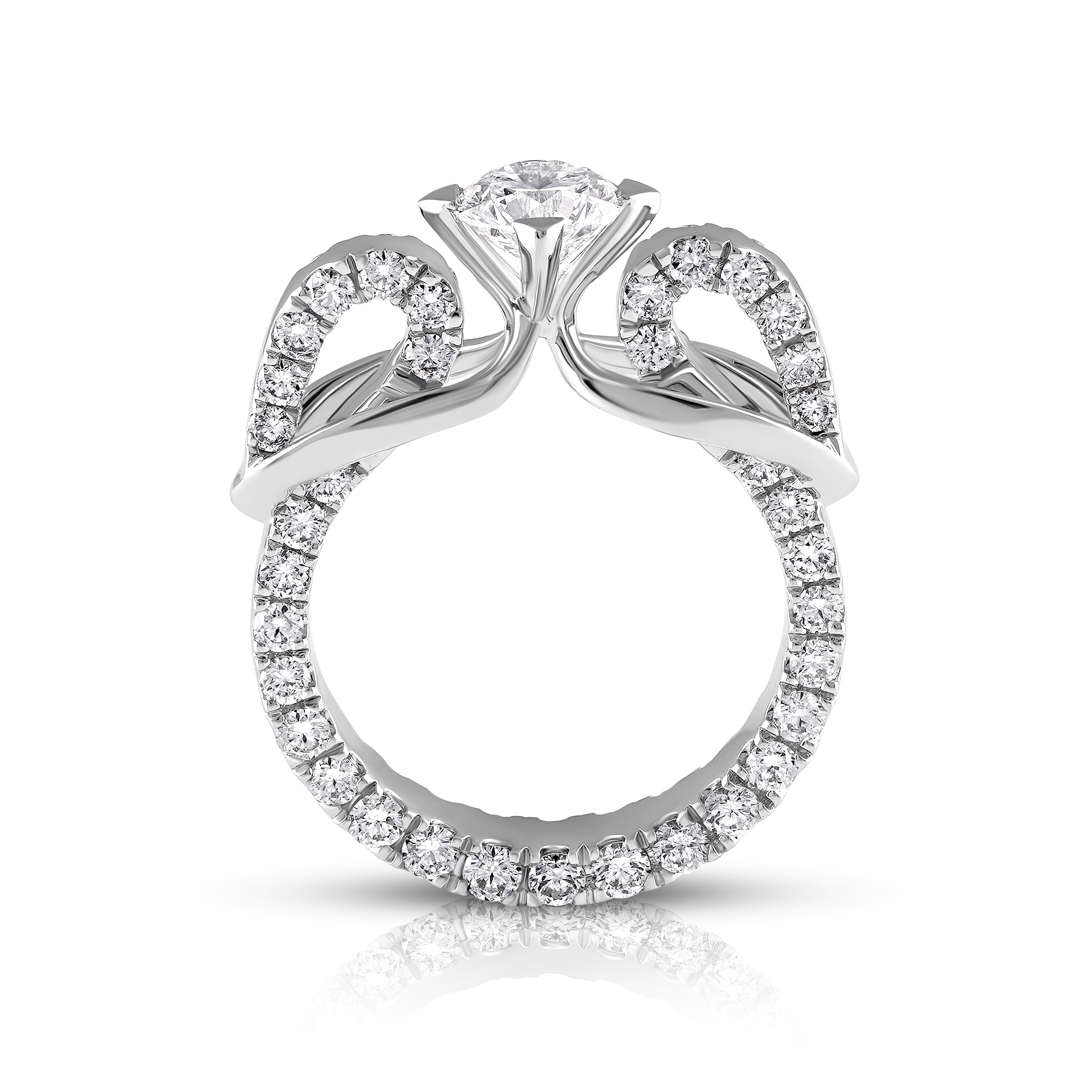 Blooming Crest Solitaire Ring