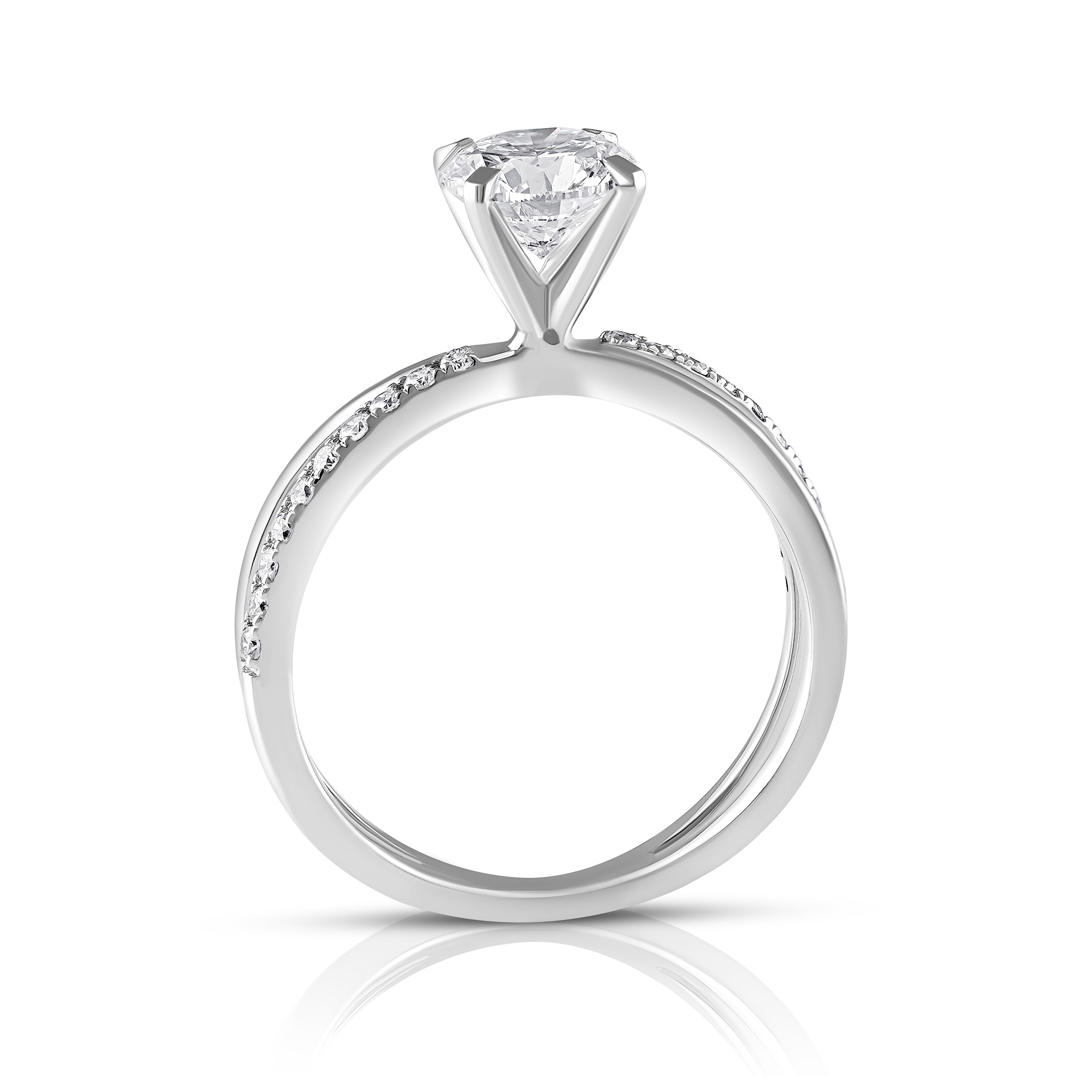 Whisper Cross Solitaire Ring