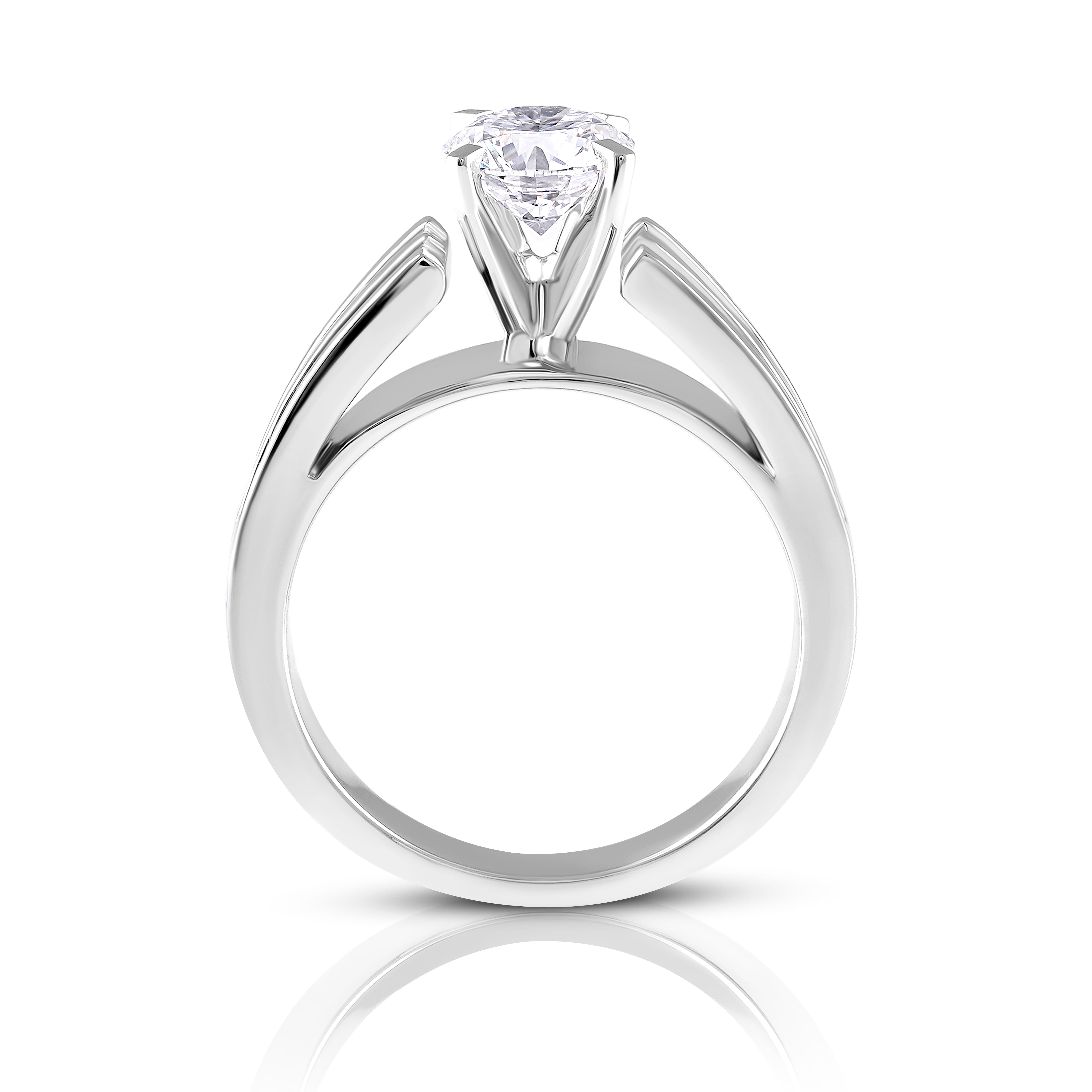 Crown Channel Solitaire Ring