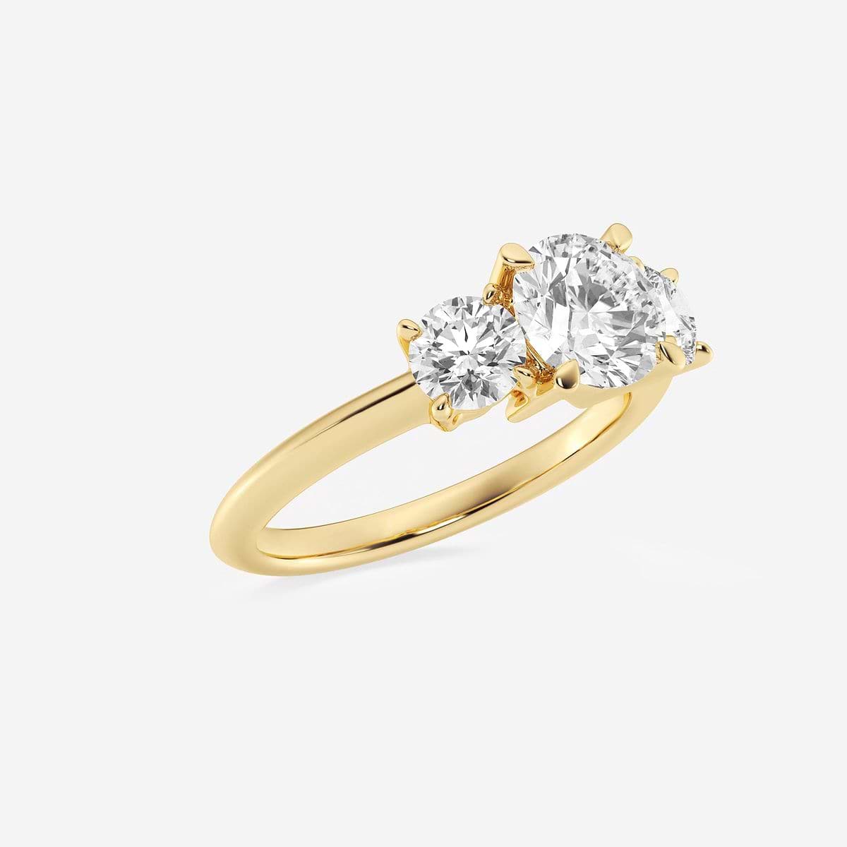 Round Lab Grown Diamond Shape Three-Stone Ring