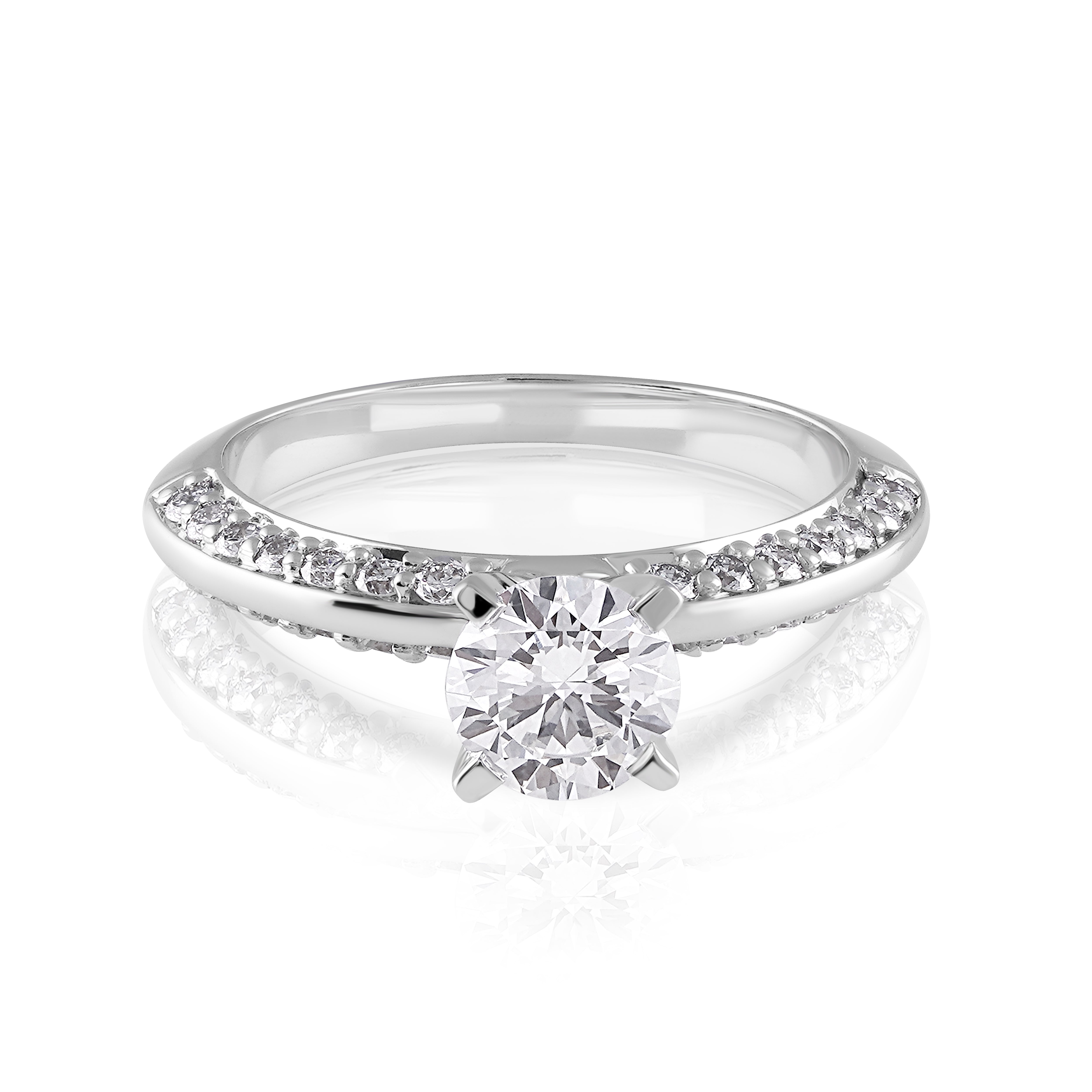 Glint Crest Solitaire Ring
