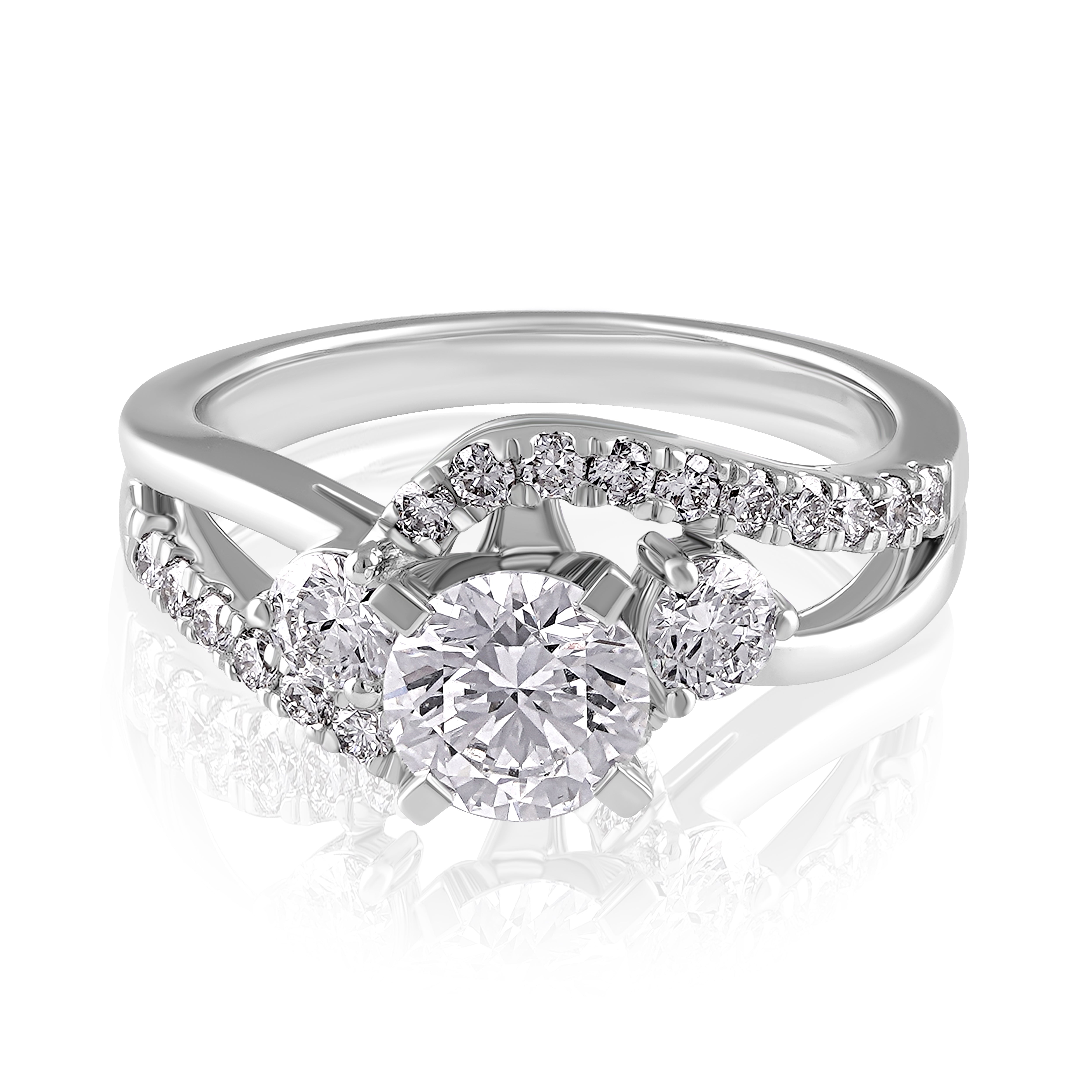 Aurora Spiral Solitaire Ring