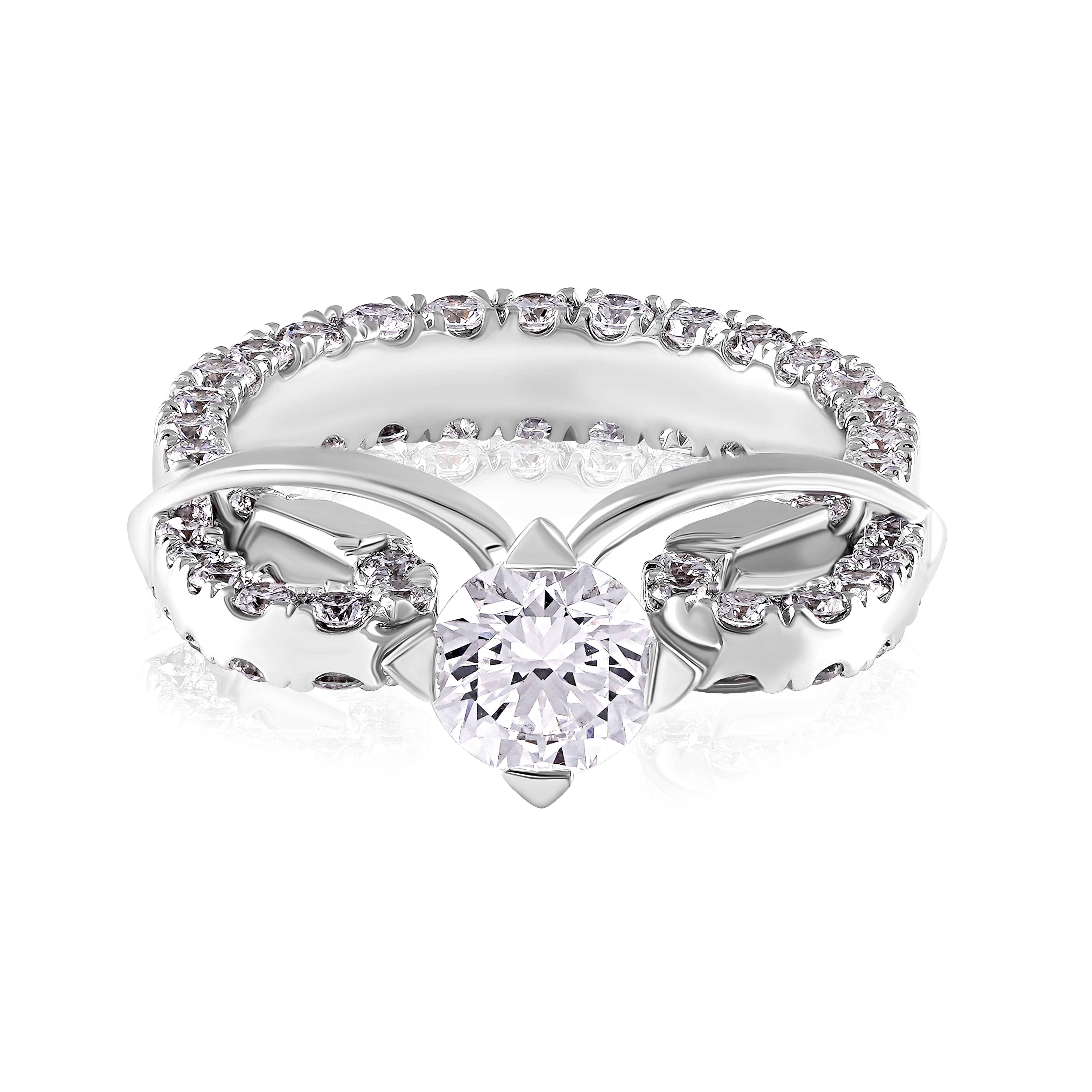 Blooming Crest Solitaire Ring
