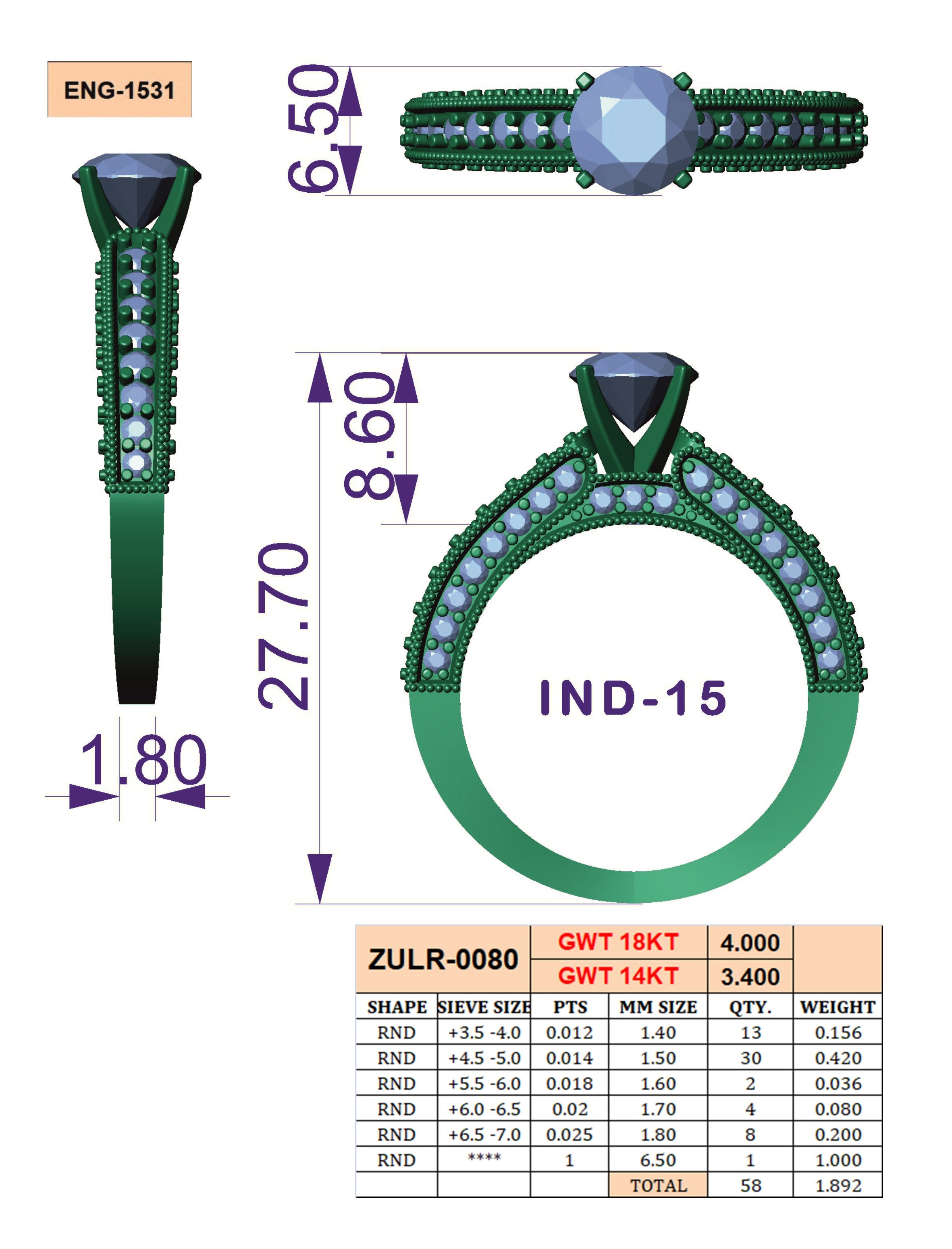 Luna Crest Solitaire Ring